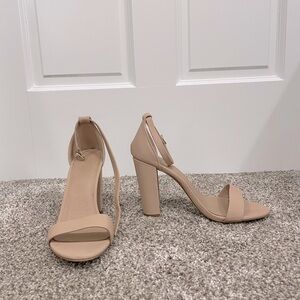 Open toe ankle strap heel
